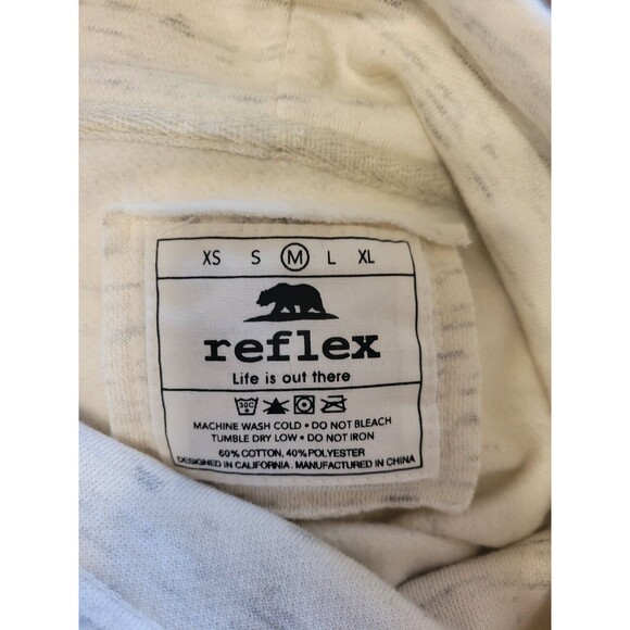 Reflex Cropped Sweatshirt Women Medium Beige High Neck Drawstring Long Sleeve - Picture 3 of 4